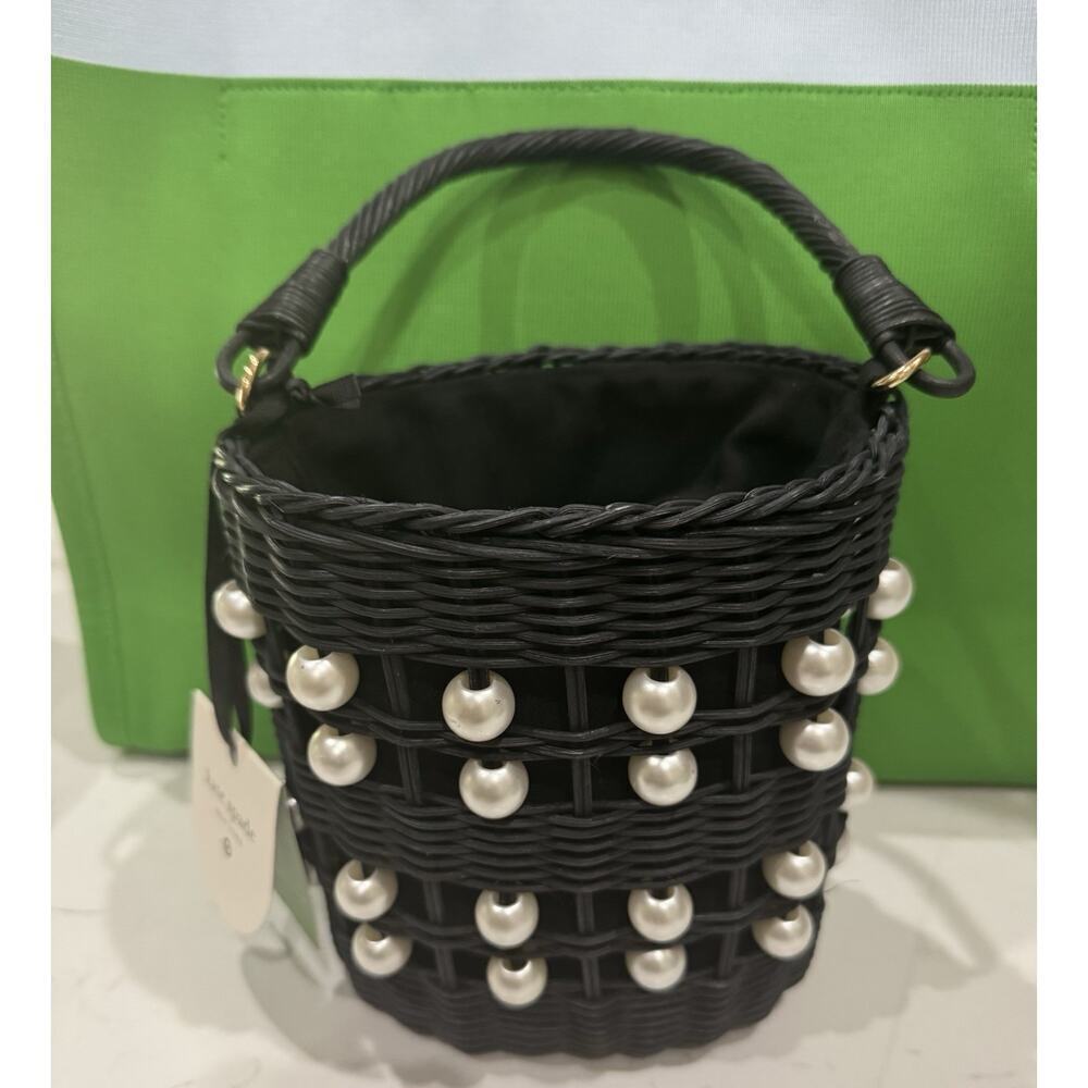 Kate Spade New York X Target Black Pearl Embellished Basket Bucket Bag Purse